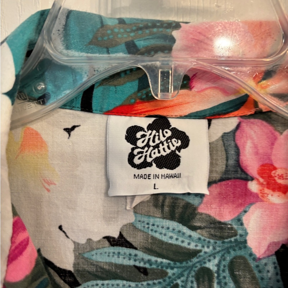 Hilo Hattie Hawaii Vibrant Floral Button Down Shirt Women’s Large Vintage - Picture 3 of 7